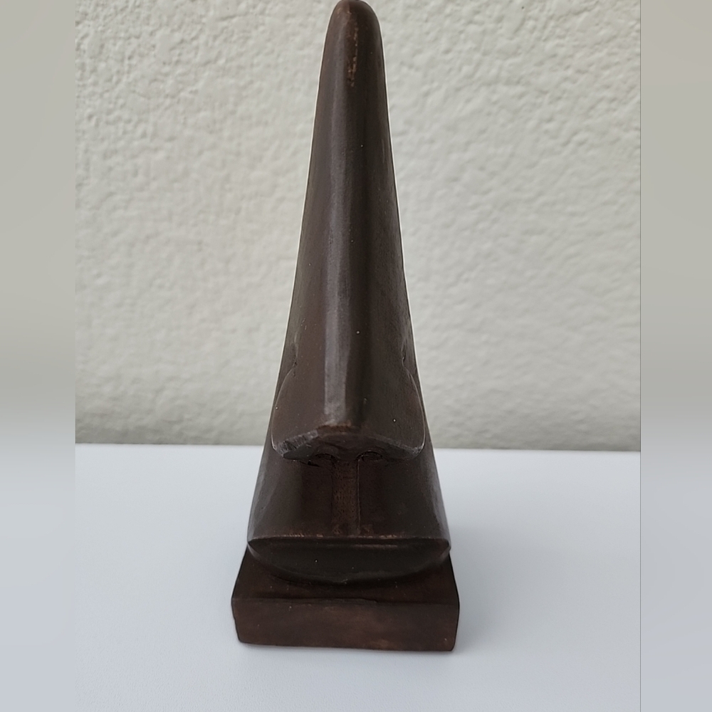 7" Carved Wooden Eyeglass Holder Stand